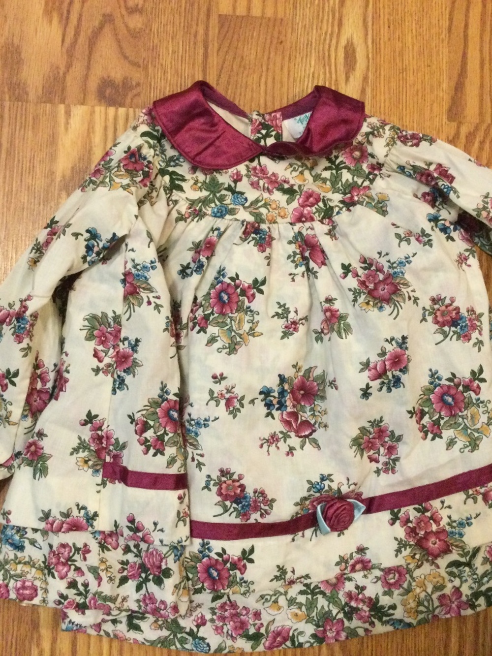VTG Tiny Tots Floral Tapestry Girls Dress Size 3